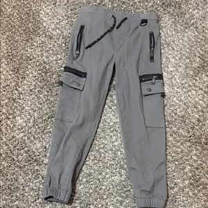 Kids Gray Cargo Joggers